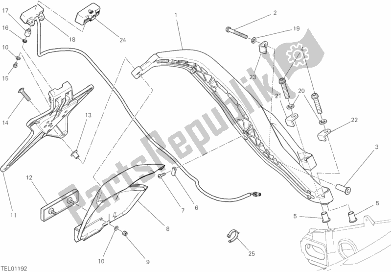 All parts for the 21a - Plate Holder of the Ducati Scrambler Flat Track Thailand 803 2019